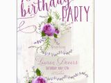 100 Birthday Invitation Cards Floral Bouquet Cake 100th Birthday Invitations Paperstyle