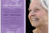 100 Birthday Invitation Cards Lavender Circle Photo 100th Birthday Invitations Paperstyle