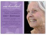 100 Birthday Invitation Cards Lavender Circle Photo 100th Birthday Invitations Paperstyle