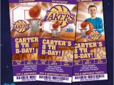 12 Los Angeles Lakers Birthday Ticket Invitations Invitations 17 Best Images About Basketball Tickets Invitation On