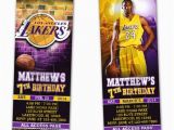 12 Los Angeles Lakers Birthday Ticket Invitations Invitations La Lakers Ticket Birthday Party Invitations Printable