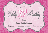 13 Year Old Birthday Party Invitations Printable Birthday Party Invitations for 13 Year Old