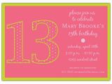 13th Birthday Invitation Wording Ideas 13th Birthday Girl Dots Invitations Paperstyle