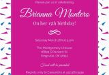 15th Birthday Invitation Wording Hot Pink 15th Birthday Invitation Birthday Party