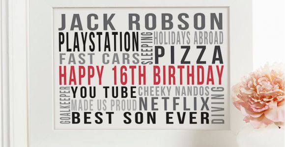 16th Birthday Ideas for Him Personalised 16th Birthday Gifts with On Screen Previews