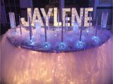 16th Birthday Table Decorations Candle Ceremony Set Up Winter Wonderland Sweet 16