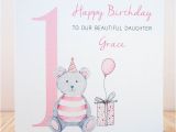 1st Birthday Cards for Granddaughter Handmade Personalised 1st Birthday Card Niece Daughter