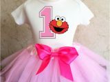 1st Birthday Girl Outfits Tutu Light Pink Elmo Baby Girl 1st First Birthday Tutu Outfit