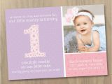 1st Birthday Invitation Message for Baby Girl Baby Girl First 1st Birthday Photo Invitation Pink and