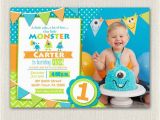1st Birthday Party Invitations for Boys First Birthday Invitation Boys Monster 1st Birthday Boys