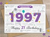 21 Birthday Cards for Daughter 1997 Daughter Happy 21st Birthday Memories Birth Year