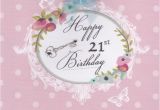 21 Birthday Flowers Flowers and Key 21st Birthday Card Karenza Paperie