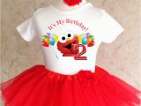 2nd Birthday Dresses Elmo Red Rainbow Balloons 2nd Second Birthday Shirt Tutu