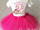 2nd Birthday Dresses Pink Mod Monkey Party Dress 2nd Second Birthday Shirt Tutu