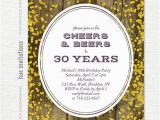 30th Birthday Invitations for Men 30th Birthday Invitation for Men Cheers Beers to 30 Years