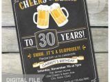 30th Birthday Invitations for Men Surprise 30th Birthday Invitation Cheers Beers Invite