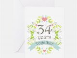 34th Birthday Card 34th Wedding Anniversary 34th Wedding Anniversary Greeting