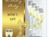 35th Birthday Party Invitations 35th Birthday Party Elegant White Gold Invitation Zazzle