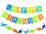 3d Dinosaur Happy Birthday Banner Collection Image Wallpaper Kartun Dinosaurus