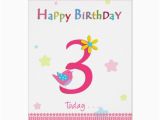 3rd Birthday Card Girl Happy 3rd Birthday Girl Card Zazzle