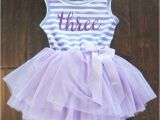 3rd Birthday Dresses Third Birthday Outfit Dress with Purple Letters by