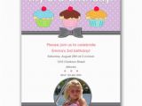 3rd Birthday Invitation Cards Three Cupcakes Girl Third Birthday Invitations Paperstyle
