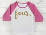 4 Year Old Birthday Girl Shirt 4 Year Old Birthday Shirt Girl Four Years Old Birthday Outfit