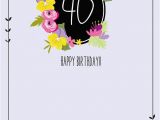 40 Birthday Flowers Fabulous at 40 Birthday Card Karenza Paperie