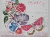 40 Birthday Flowers Pretty Glitter Coated Flowers butterfly Happy 40th