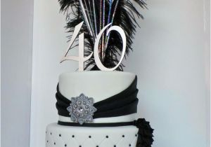40th Birthday Decorations Black and Silver Black White and Silver Elegant 40th Birthday Cake Cake