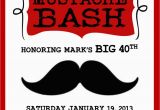 4×6 Birthday Invitation Template Red Mustache Bash Invitation Template 4×6