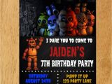 5 Nights at Freddy S Birthday Invitations Five Nights at Freddy 39 S Birthday Party Invitation by