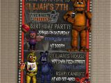 5 Nights at Freddy S Birthday Invitations Five Nights at Freddy 39 S Invitation You Print Invitation