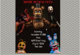 5 Nights at Freddy S Birthday Invitations Five Nights at Freddy 39 S Party Personalized Party