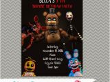 5 Nights at Freddy S Birthday Invitations Five Nights at Freddy 39 S Party Personalized Party