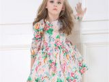 5 Year Old Birthday Girl Dress 2016 Summer Baby Kids Party Birthday Flower Dress for