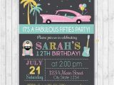 50s Birthday Invitations Fifties Birthday Invitation 50s Invite Fifties Party