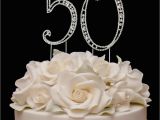 50th Birthday Cake toppers Decorations Vintage Swarovski 50th Anniversary Cake topper Elegant