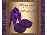 50th Birthday Decorations Purple High Heel Shoes Womans Purple 50th Birthday Party 5 25×5