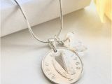 50th Birthday Gifts for Her Ireland 50th Birthday Gift for Women 1968 Irish Sixpence Necklace