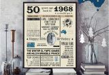 50th Birthday Gifts for Him Australia 50th Birthday 1968 Chalkboard Poster Sign Australian