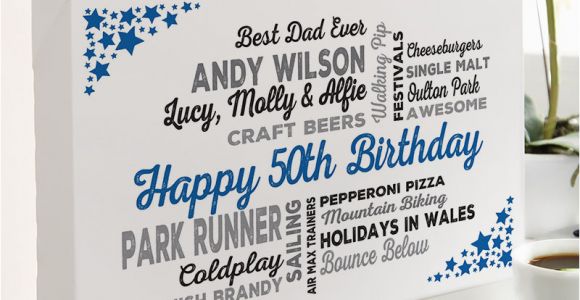 50th Birthday Gifts for Husband Uk 50th Birthday Gift Of Personalised Typographic Art