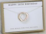 50th Birthday Present for Him Uk 50th Birthday Gift 50th Birthday Jewelry 50th Gift for
