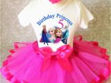 5th Birthday Girl Tutu Outfits Frozen Elsa Anna Princess Hot Pink Girl 5th Fifth Birthday