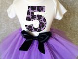 5th Birthday Girl Tutu Outfits Lavender Purple Cheetah Girl 5th Fifth Birthday Tutu