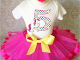 5th Birthday Girl Tutu Outfits Unicorn Rainbow Horse Pink Girl 5th Fifth Birthday Tutu