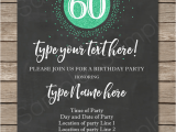 60 Birthday Invitation Templates Chalkboard 60th Birthday Invitations Template Editable