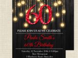 60th Birthday Party Invitations for Her Red 60th Birthday Invitations 60th Birthday Invitations for