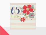 65th Birthday Flowers Flowers Stripes 65th Birthday Card Karenza Paperie