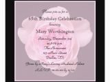 65th Birthday Invitation Wording 65th Birthday Party Invitation Rose for 65th 5 25